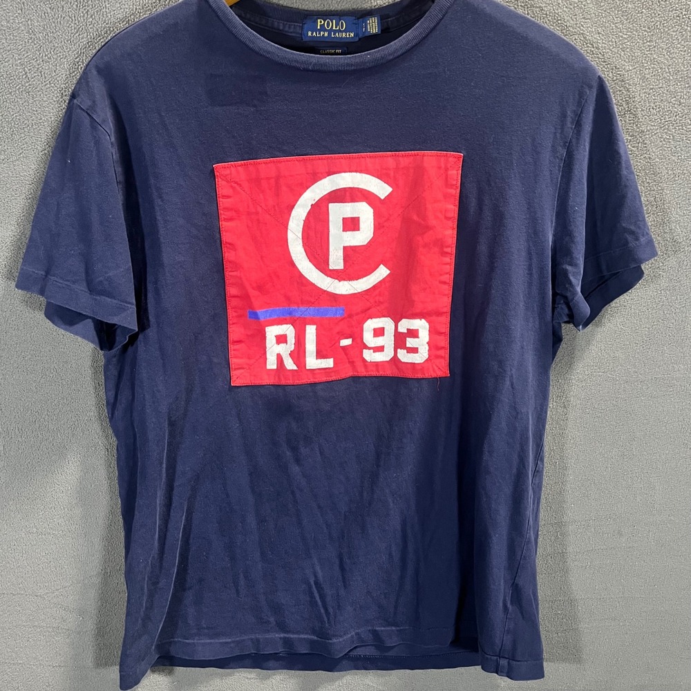 Polo Ralph Lauren Mens CP RL-93 Graphic T-Shirt Navy Blue Small Classic Fit